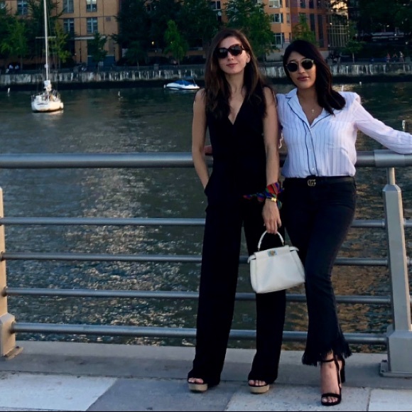 Black open back jersey pant suit - Picture 2 of 6